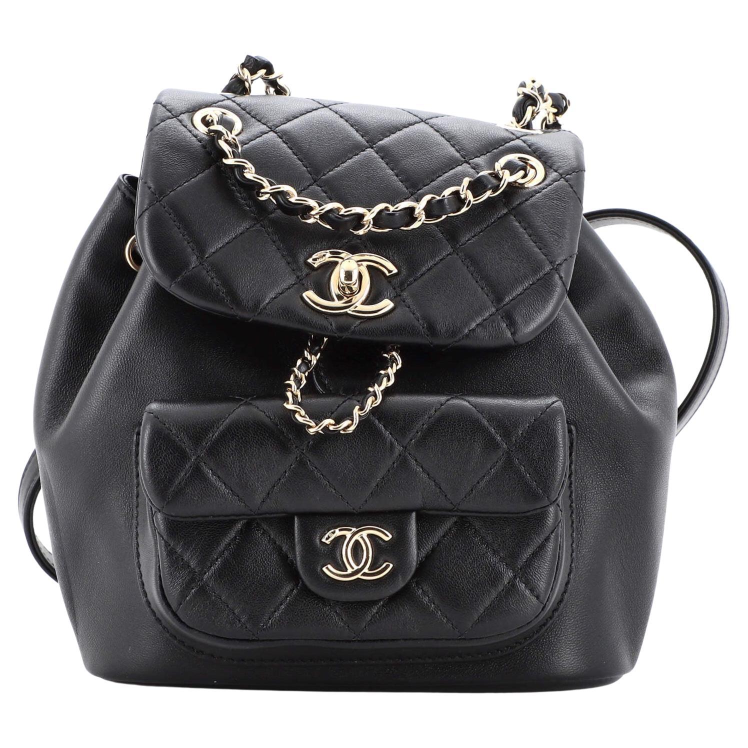Chanel Duma Drawstring Backpack Quilted Lambskin Small For Sale at 1stDibs
