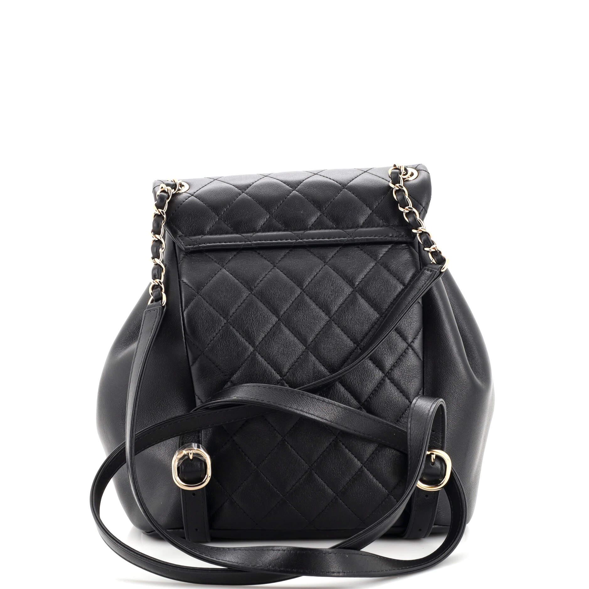 Women's or Men's Chanel Duma Drawstring Backpack Quilted Leather Large