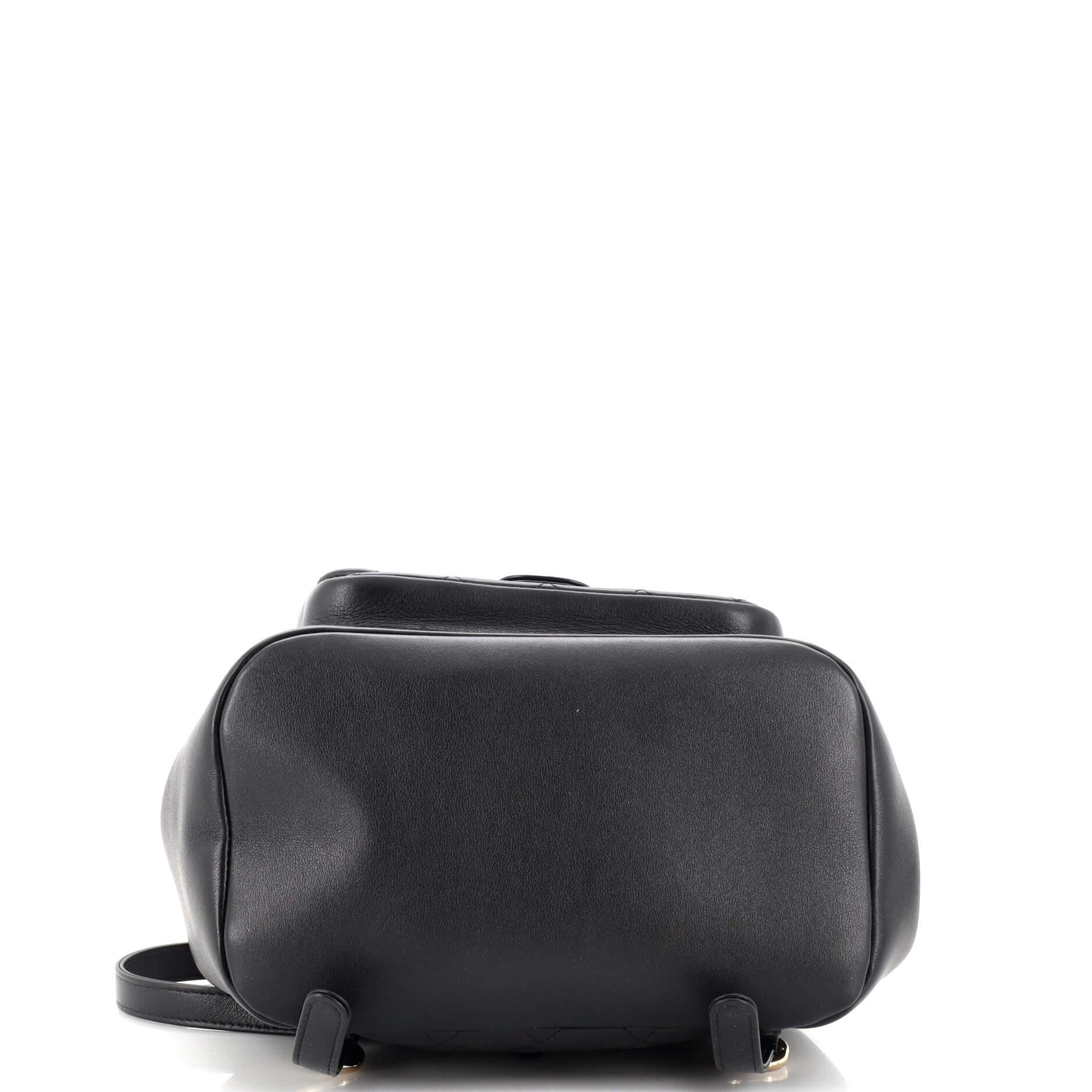 Chanel Duma Drawstring Backpack Quilted Leather Large 1
