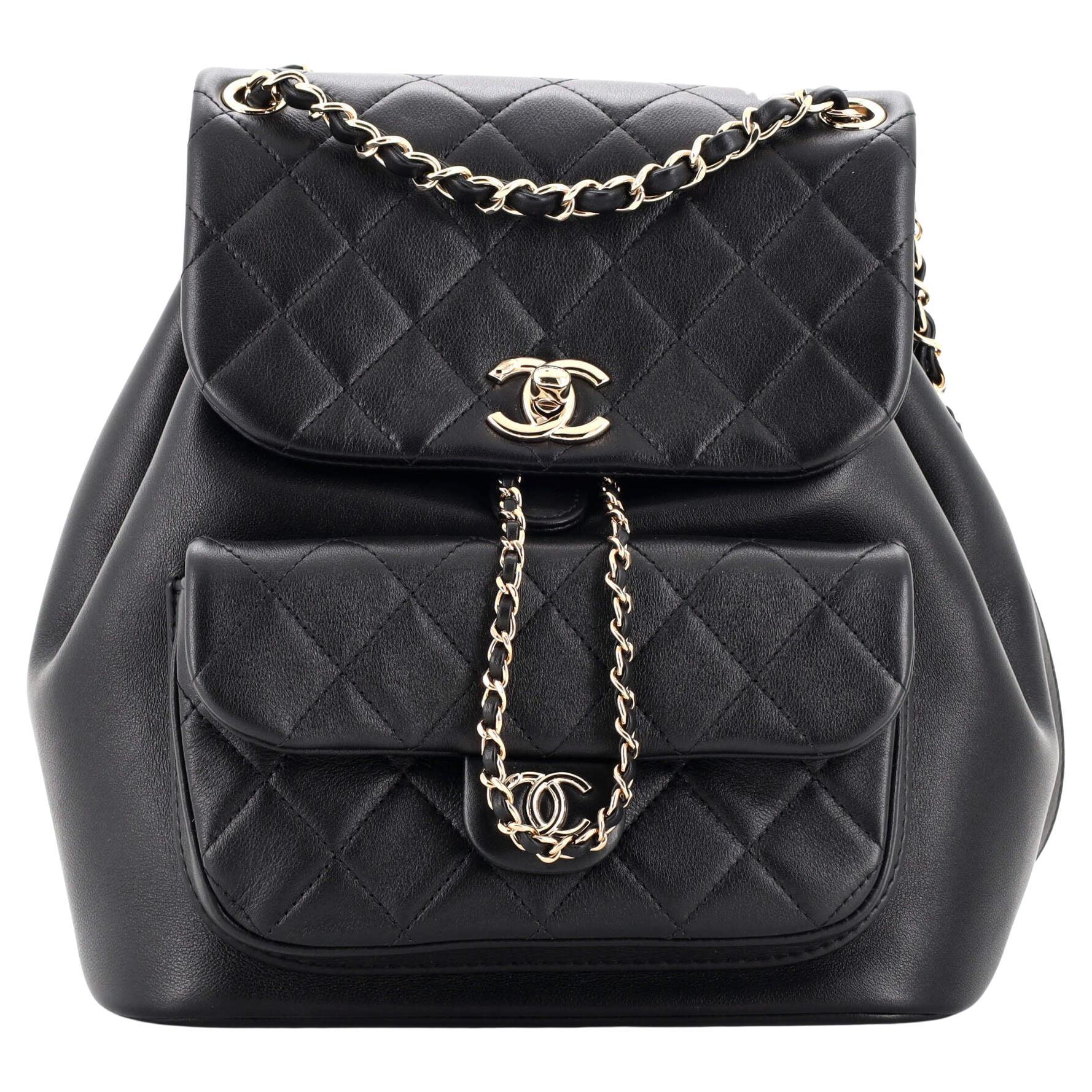 Chanel Duma Drawstring Backpack Quilted Leather Large at 1stDibs