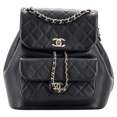 Chanel Duma Drawstring Backpack Quilted Leather Large