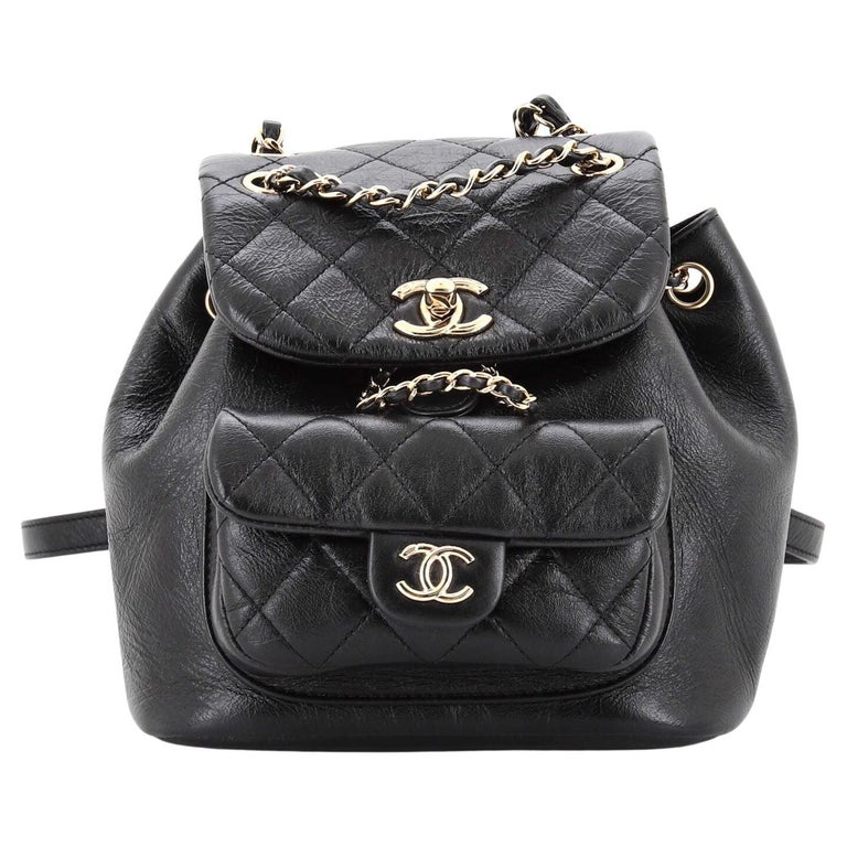 Chanel Duma Drawstring Backpack Quilted Shiny Aged Calfskin Small at  1stDibs