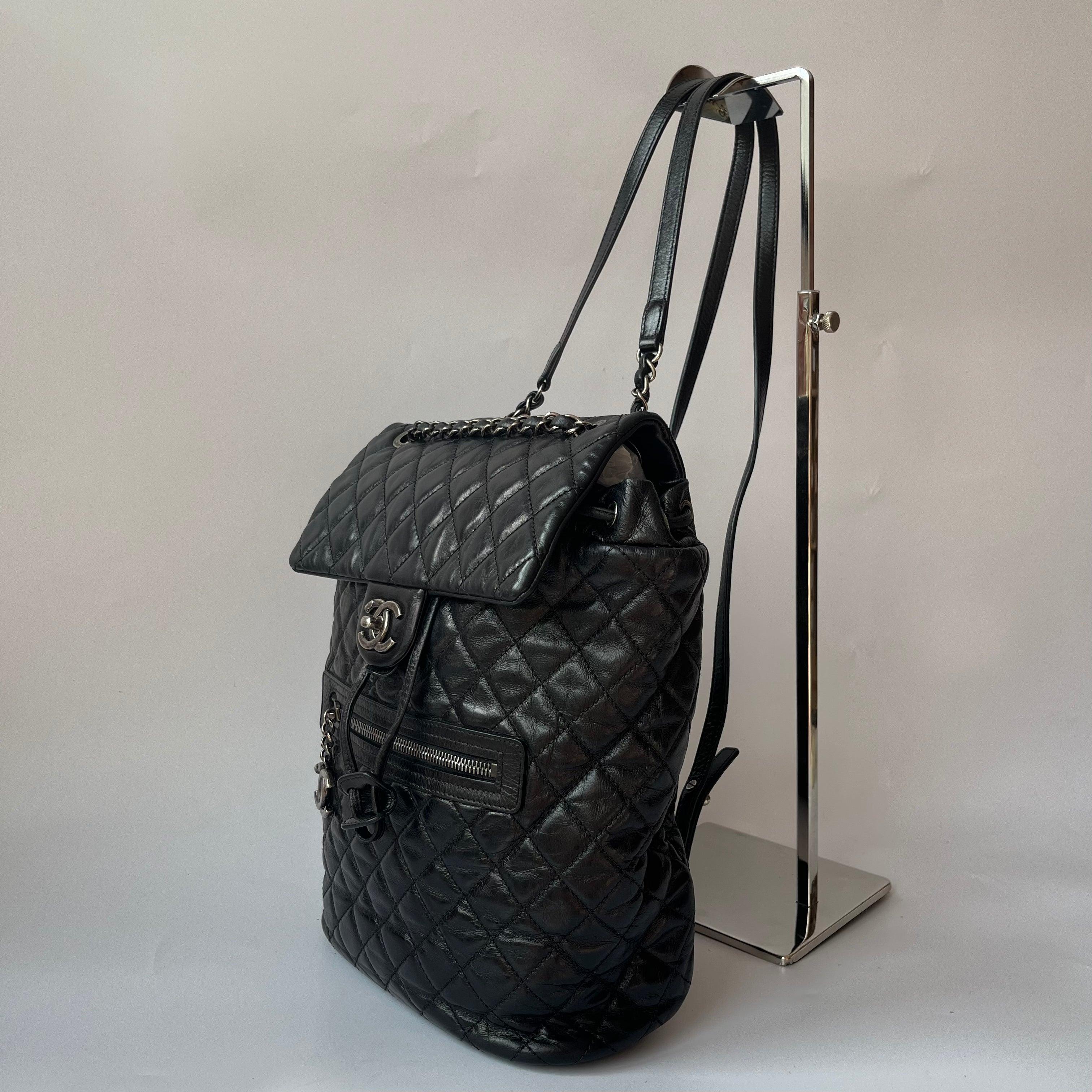 Chanel Duma Quilted Mountain Backpack Lambskin Leather Silver Hardware, 2015-206 7