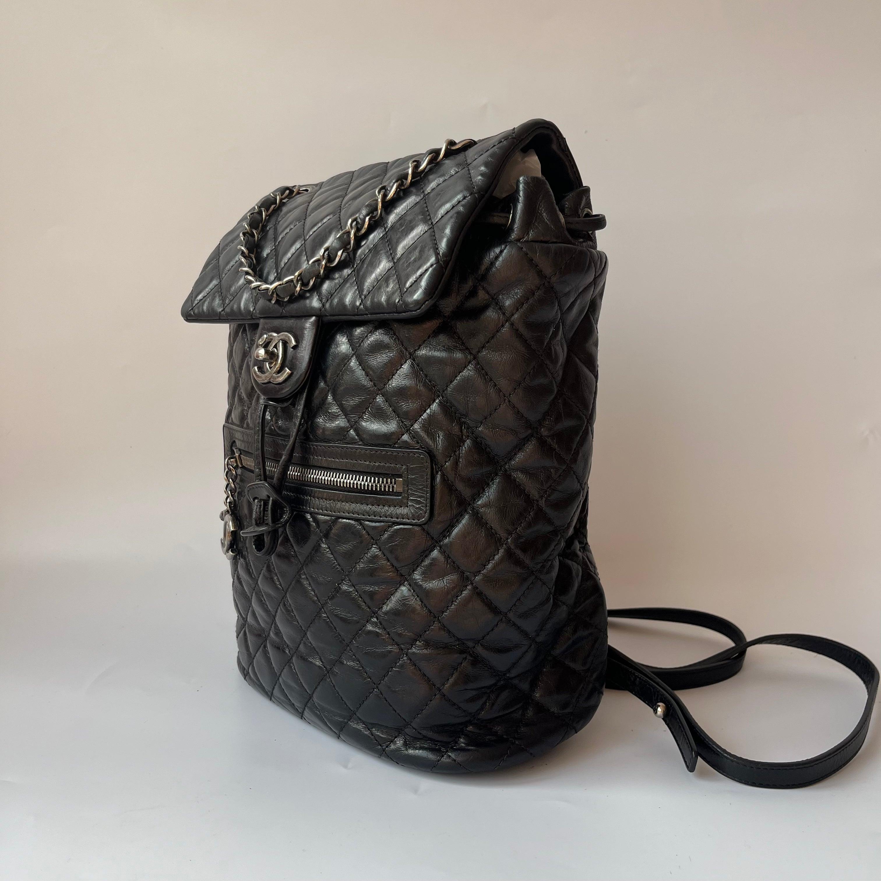 Women's Chanel Duma Quilted Mountain Backpack Lambskin Leather Silver Hardware, 2015-206