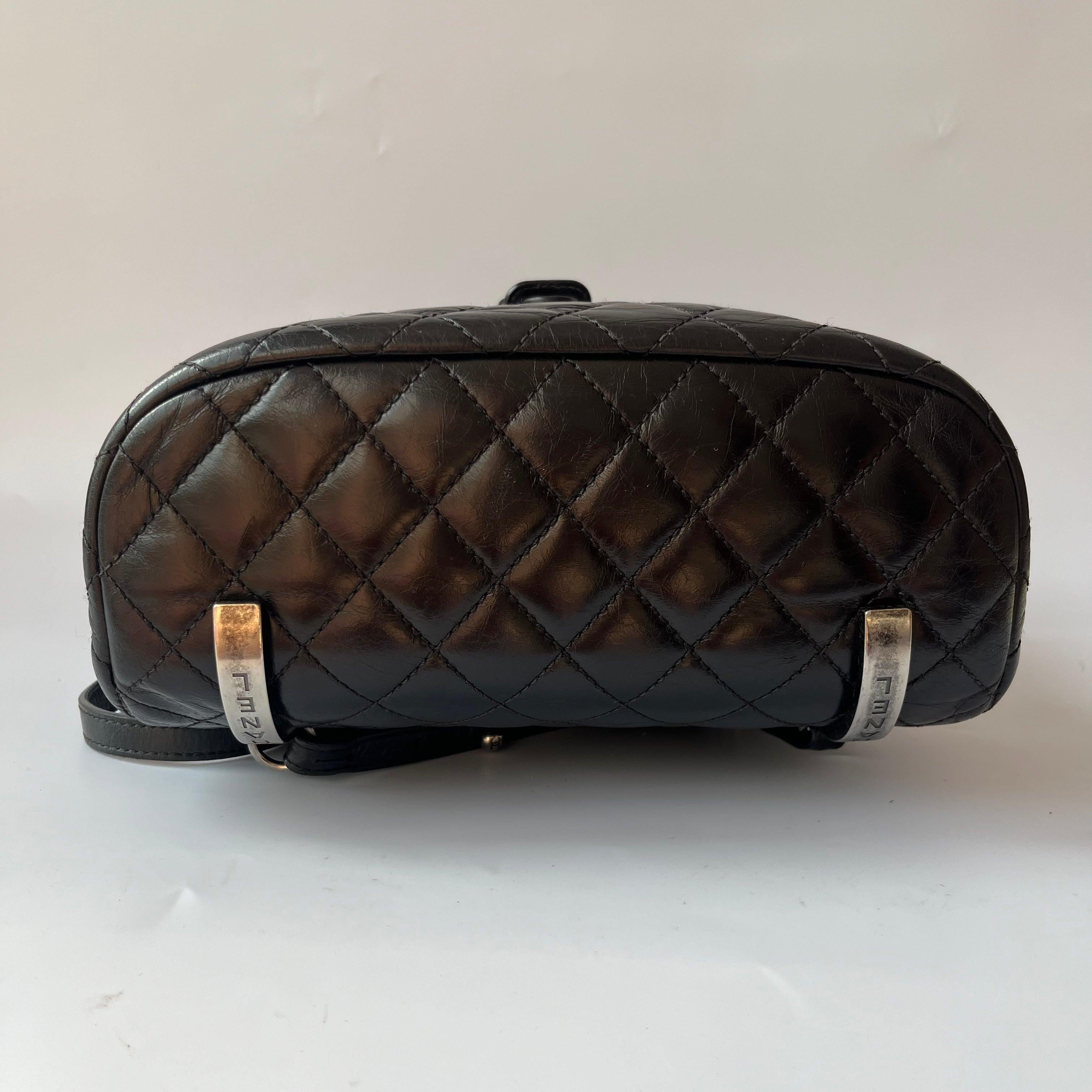 Chanel Duma Quilted Mountain Backpack Lambskin Leather Silver Hardware, 2015-206 2