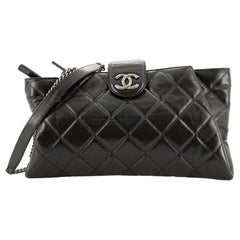 Chanel Duo Color Chain Clutch Quilted Glazed Calfskin Medium