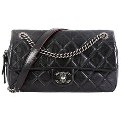 Chanel Duo Color Flap Bag Quilted Aged Calfskin Medium