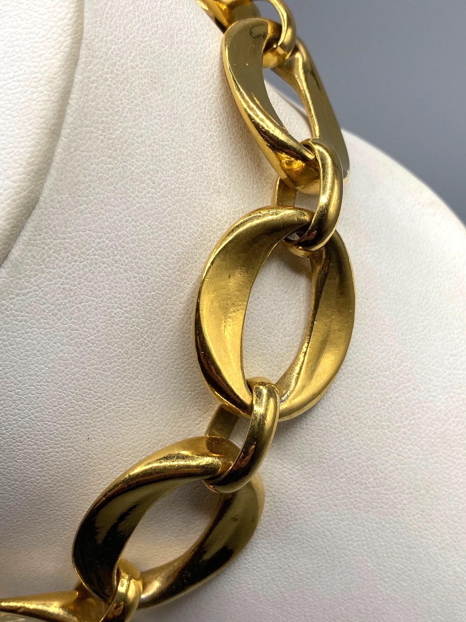 Chanel Early 1980s Large Oval Link Necklace 9