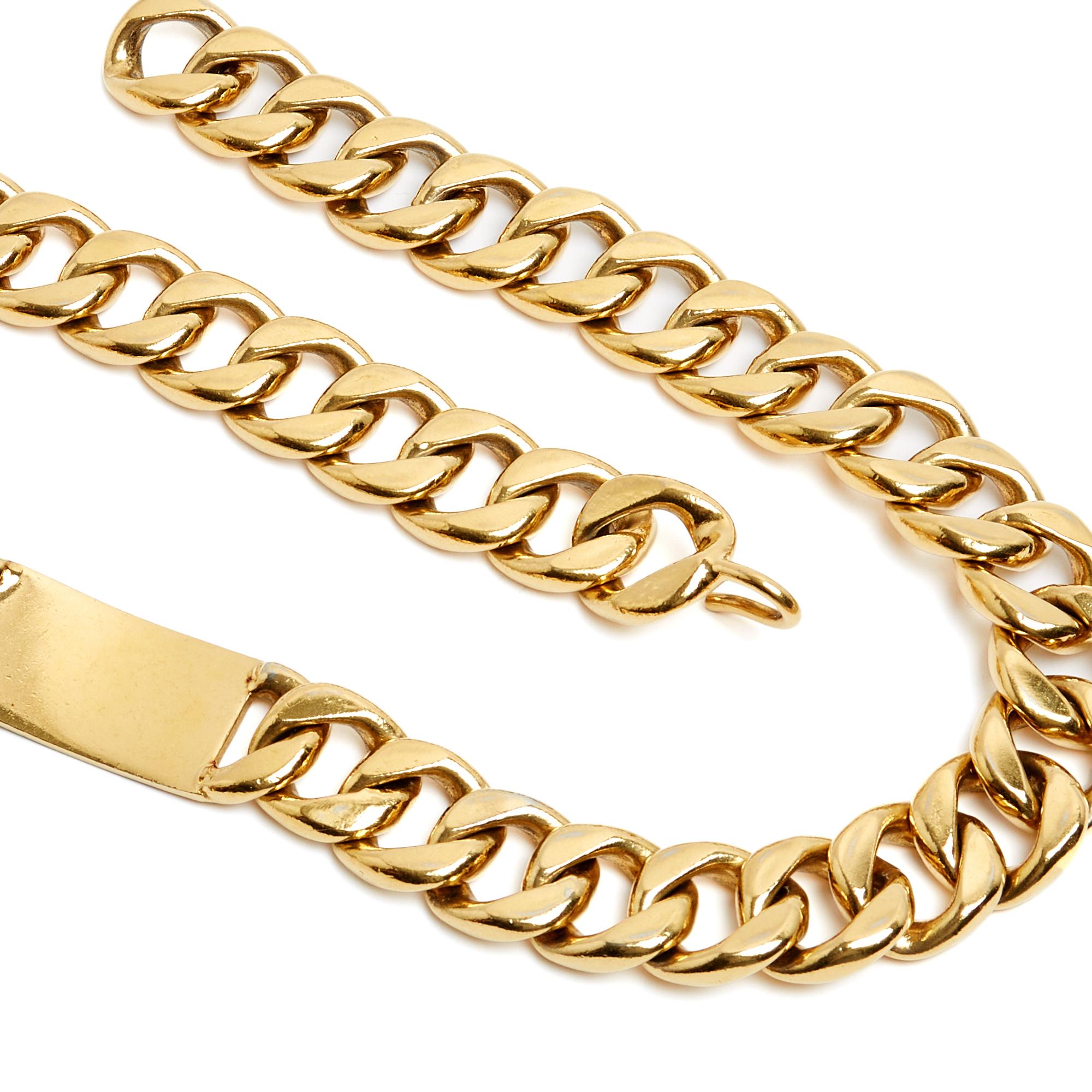 Chanel frühen 1990er Jahren Ceinture Sautoir T80 ID Maxi Chainlink Gürtel 32in Halskette im Zustand „Hervorragend“ im Angebot in PARIS, FR