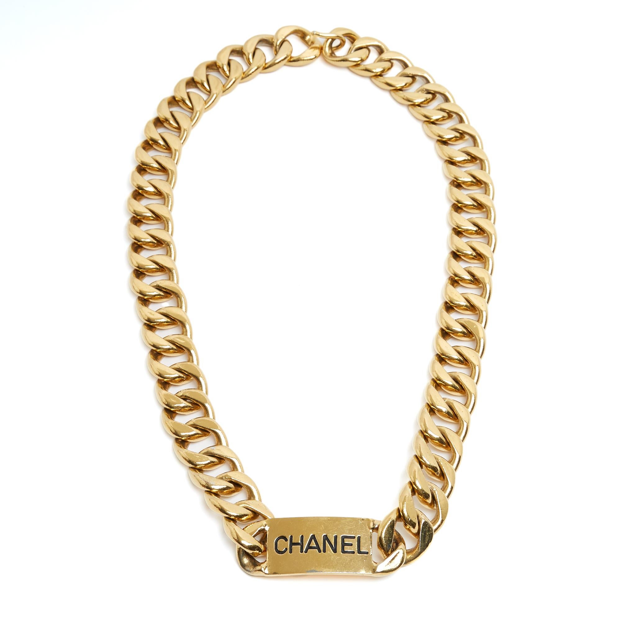 Chanel frühen 1990er Jahren Ceinture Sautoir T80 ID Maxi Chainlink Gürtel 32in Halskette für Damen oder Herren im Angebot