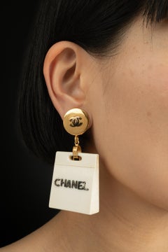 Chanel earrings 'bag' by Karl Lagerfeld Haute Couture 1987