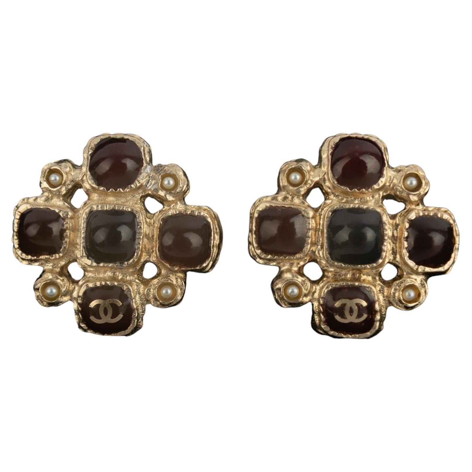 Chanel earrings by Karl Lagerfeld 2013 For Sale