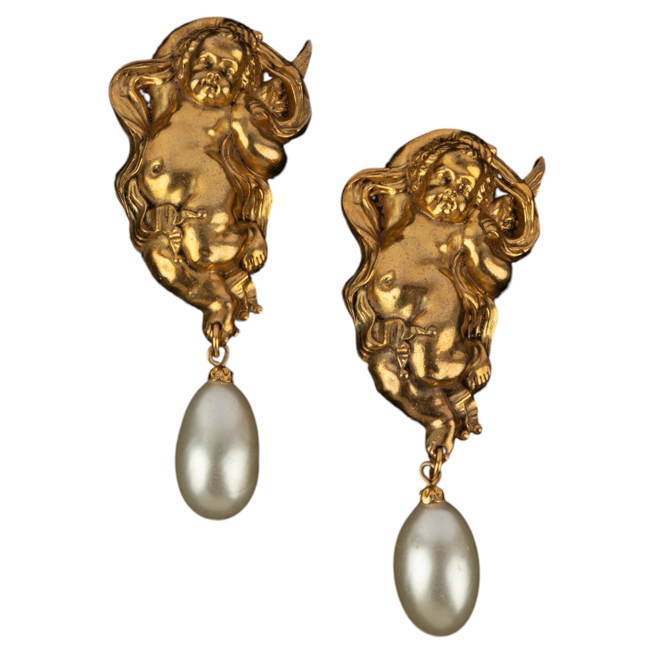 Pendientes Chanel de Karl Lagerfeld Alta costura Verano 1988