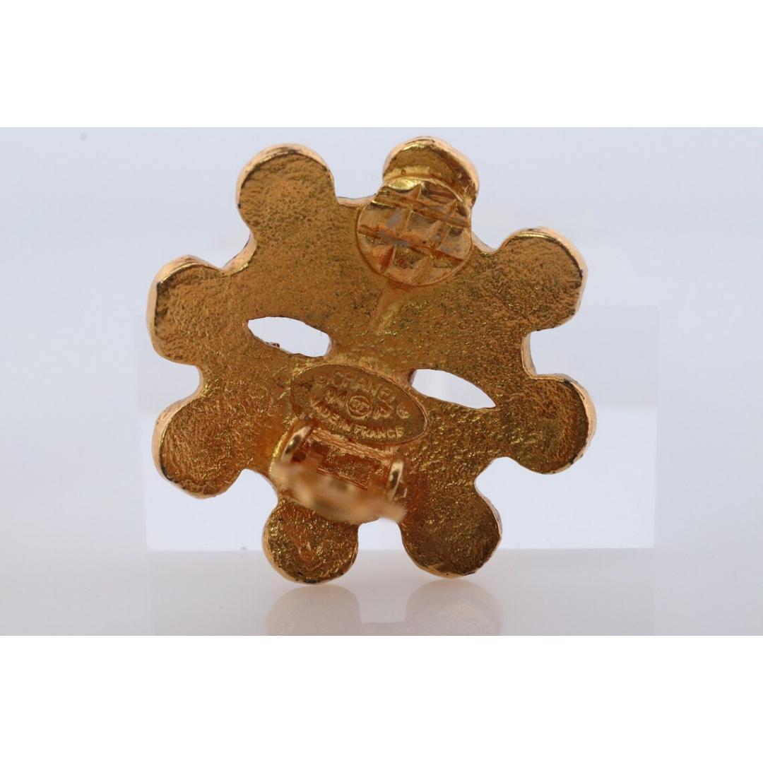 Chanel-Ohrringe. Genuine CC CHANEL Runde LOGO Clip-Ohrringe. Zahnrad Nicht durchbohrt 5