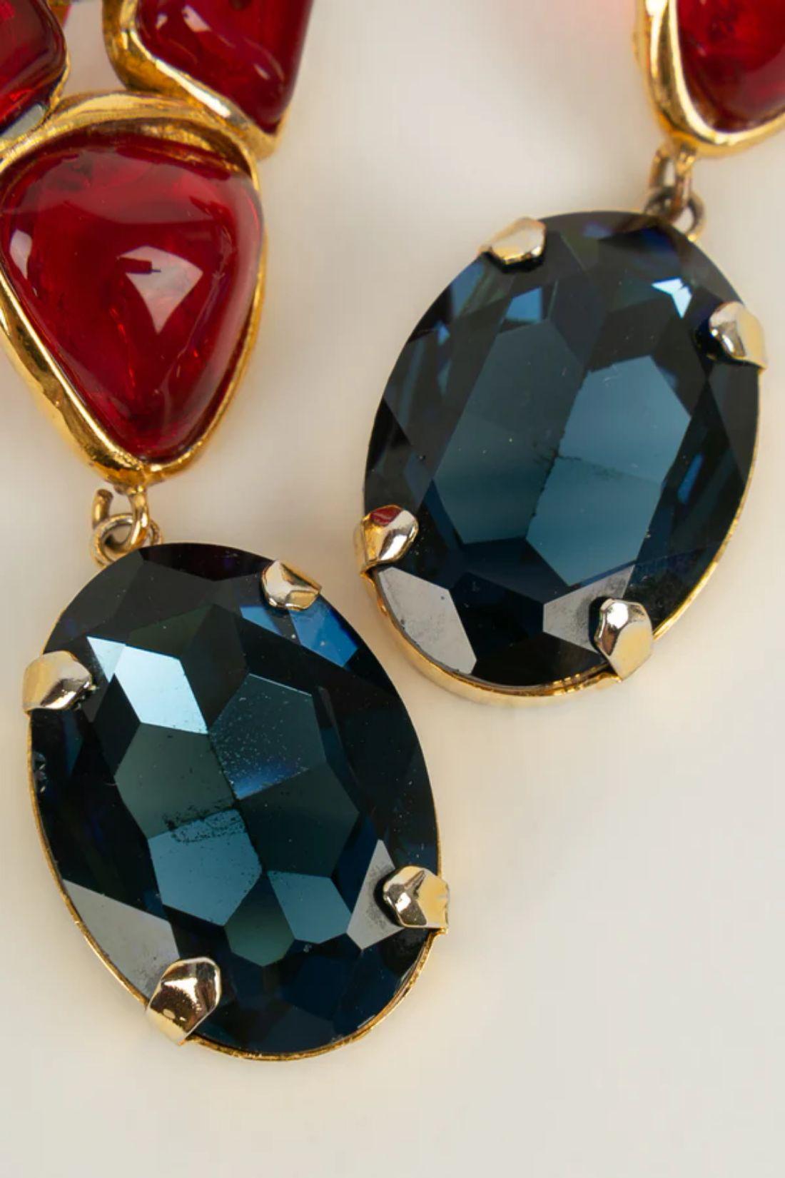 Chanel-Ohrringe aus Goldmetall und Glaspastell Damen im Angebot