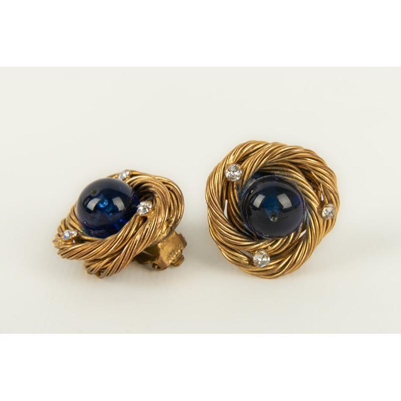 Chanel-Ohrringe aus goldenem Metall, 1980 Damen im Angebot