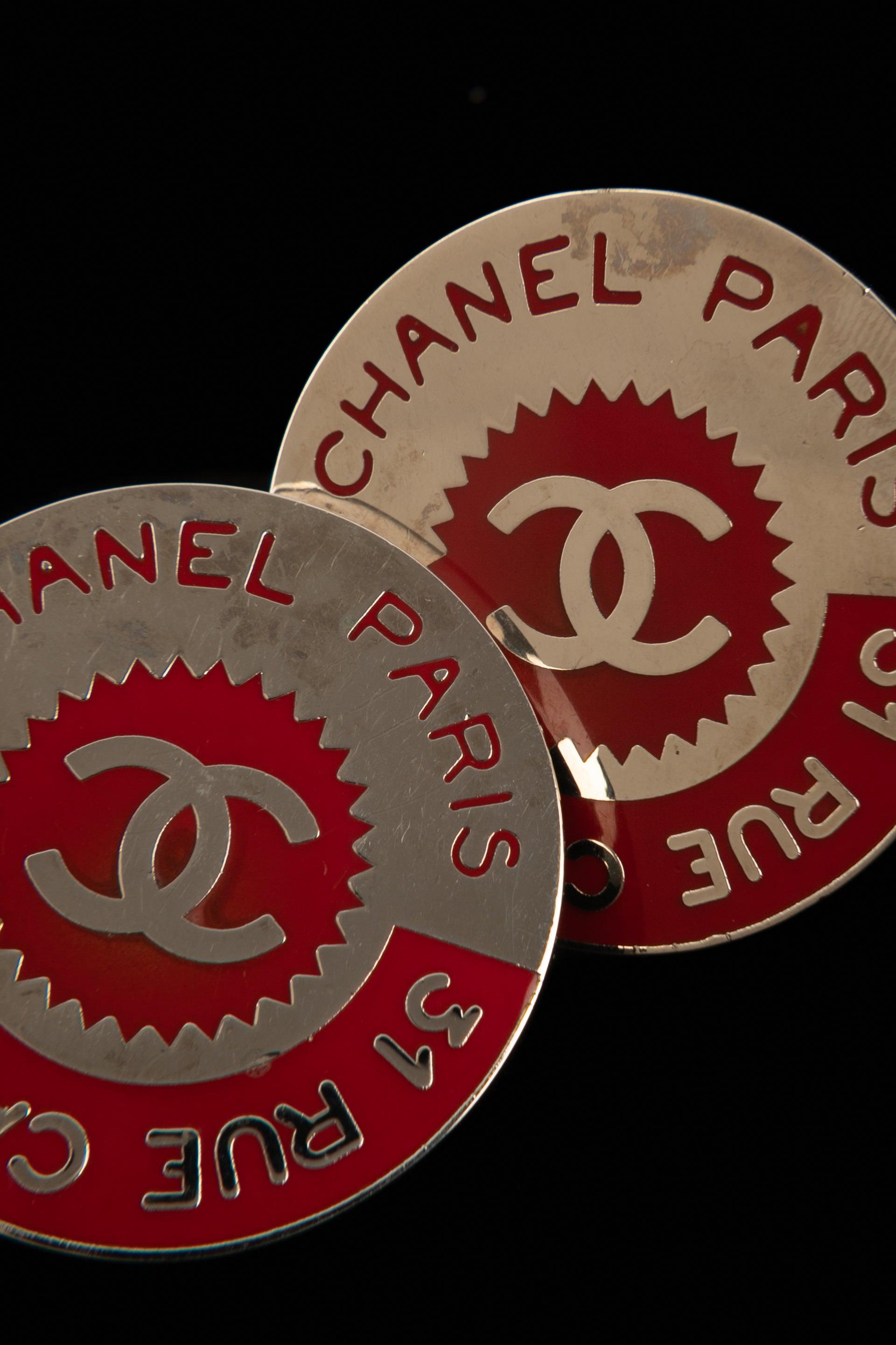 Women's Chanel Earrings Silvery Metal For Sale