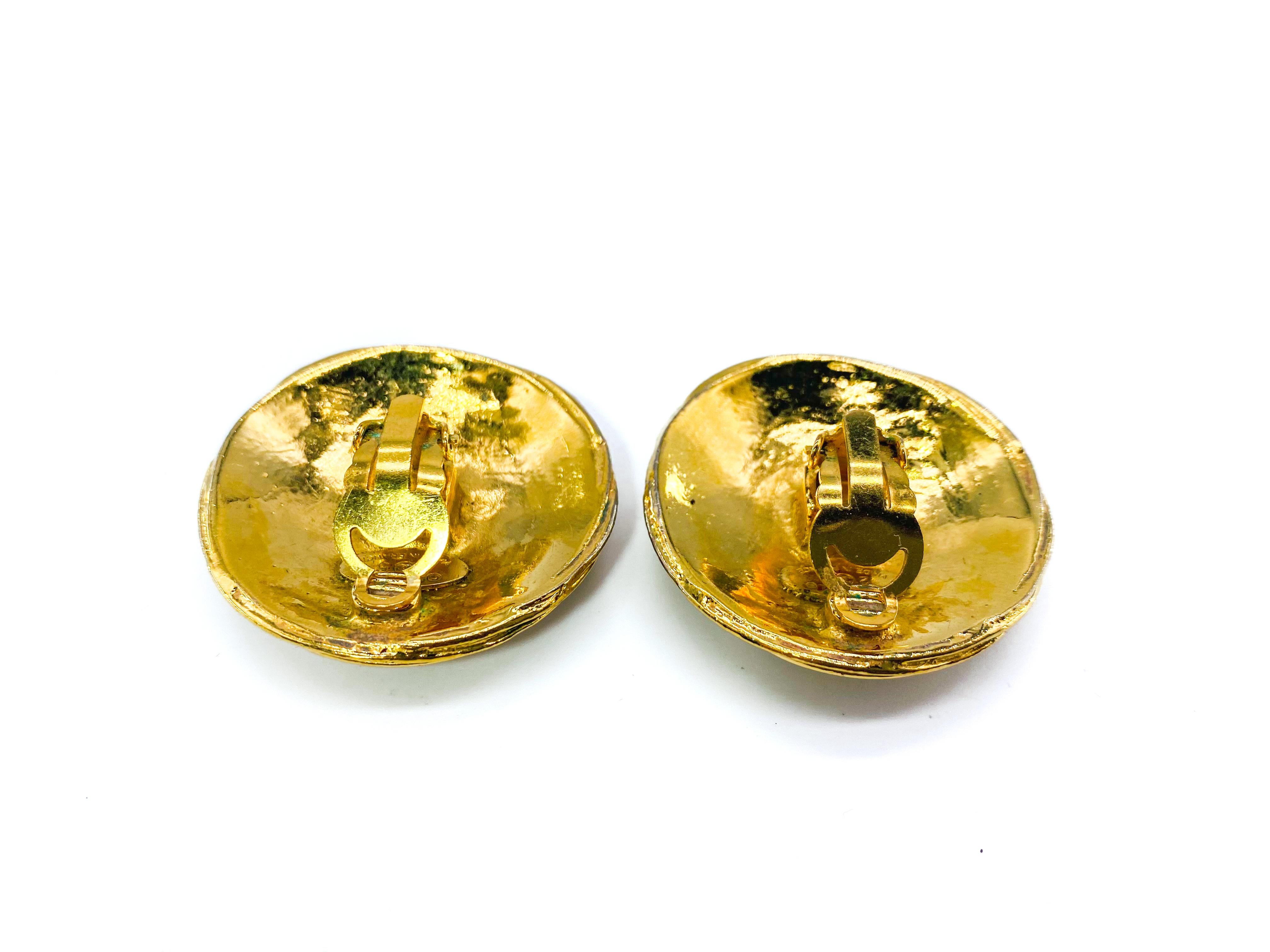 CHANEL Earrings Vintage 1980s Clip On 1986 1