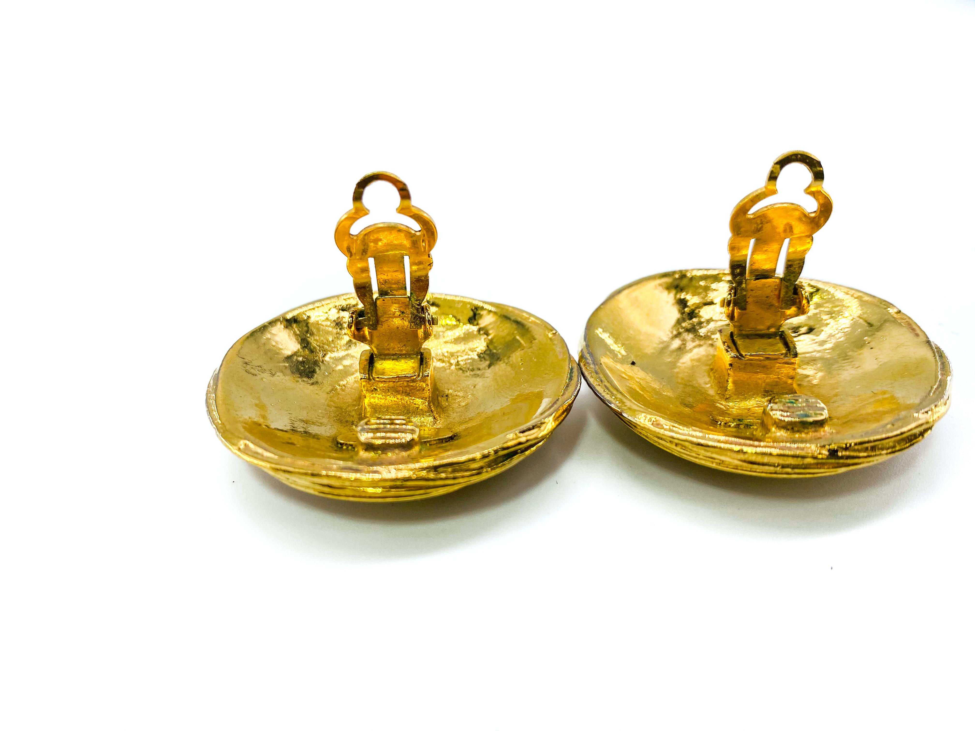 CHANEL Earrings Vintage 1980s Clip On 1986 5