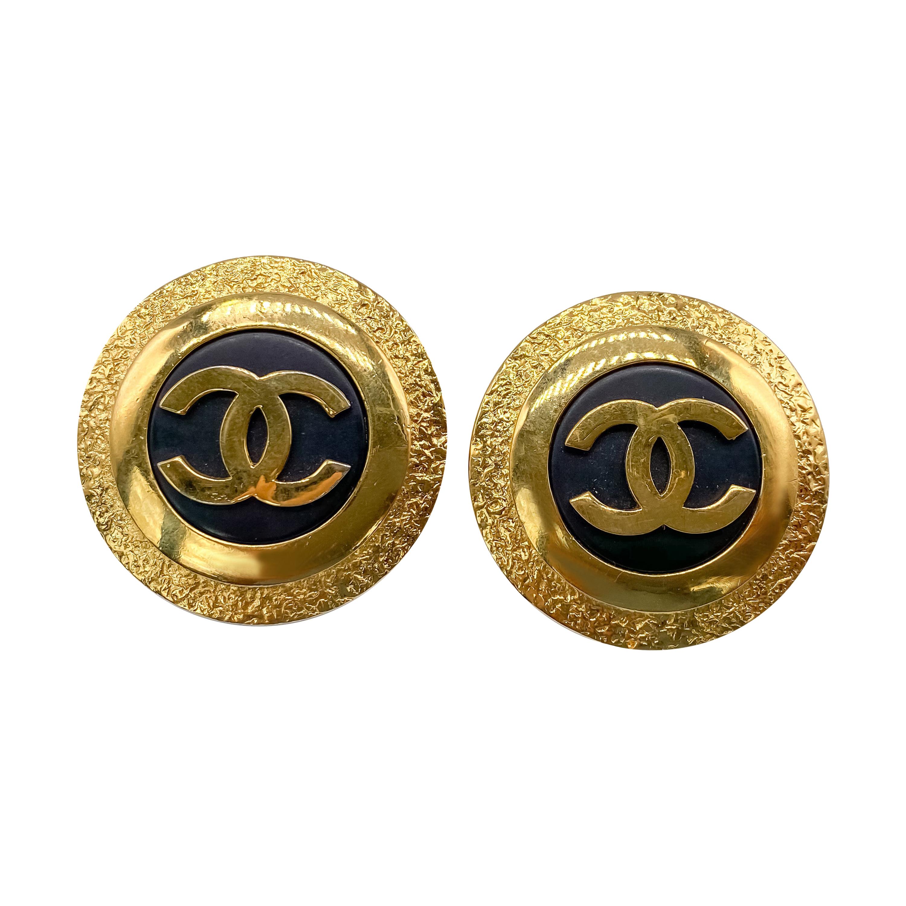 CHANEL Earrings Vintage 1980s Clip On 1987 Collection
