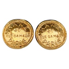 CHANEL Earrings Vintage 1980s Clip on