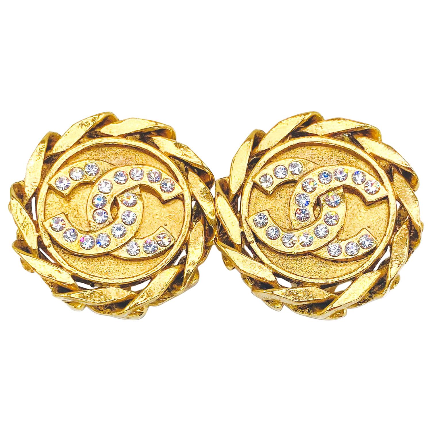 CHANEL Earrings Vintage 1980s Clip On