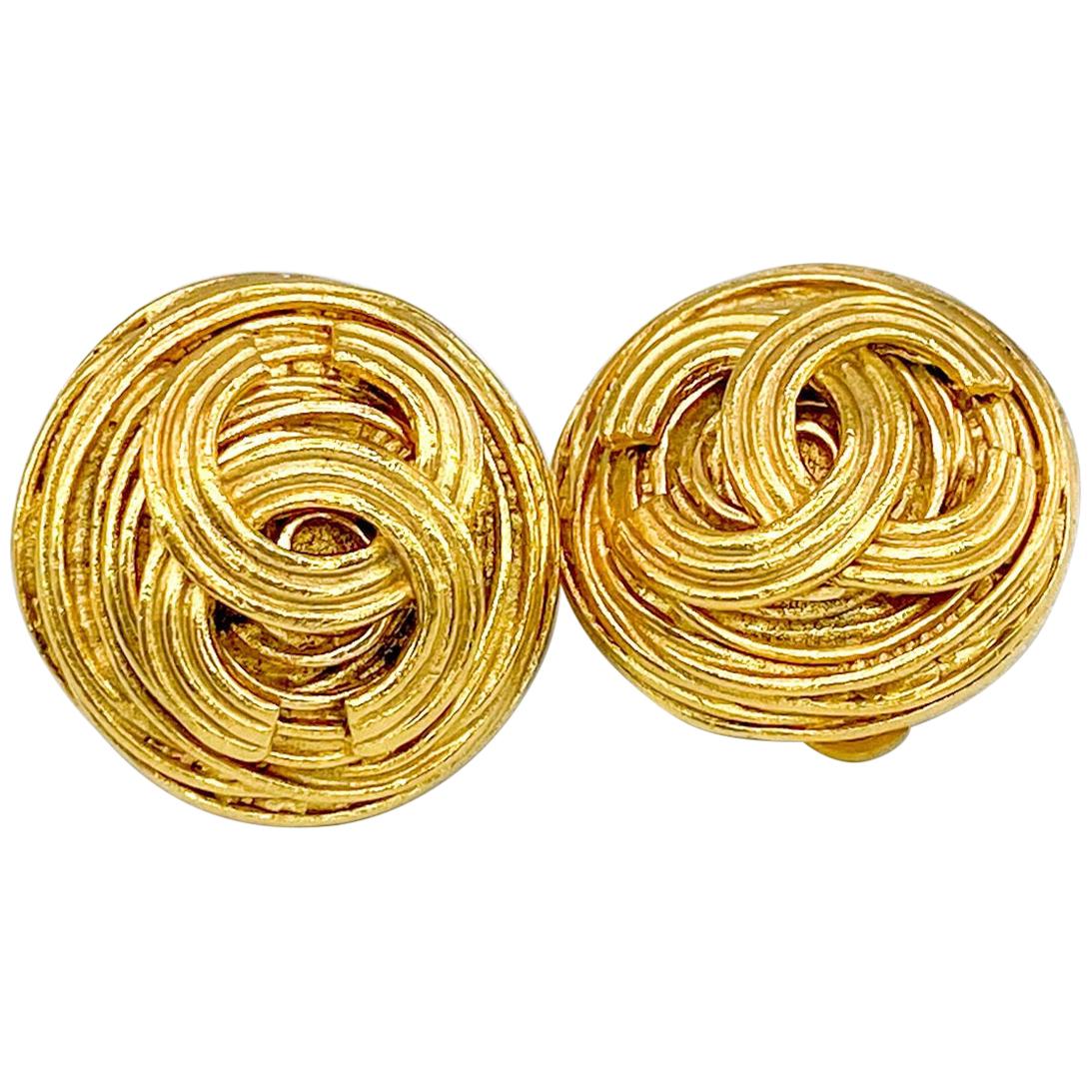 CHANEL Earrings Vintage 1990s Clip On