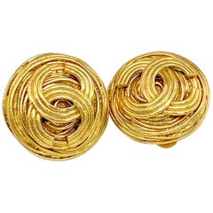 CHANEL Earrings Vintage 1990s Clip On