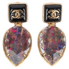 Chanel Earrings with Black Resin, 2022