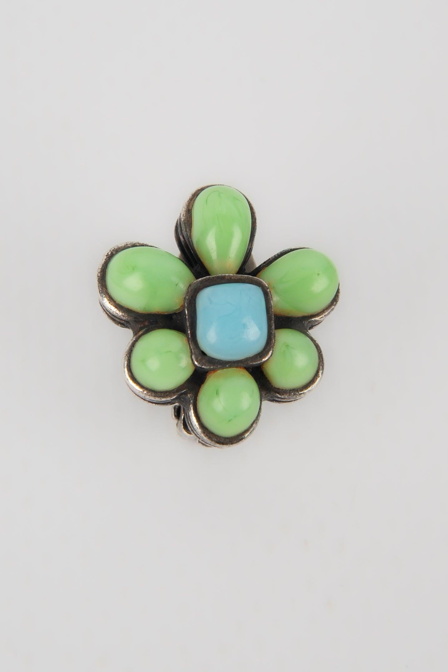 Chanel Earrings with Glass Paste, 1996 In Excellent Condition In SAINT-OUEN-SUR-SEINE, FR