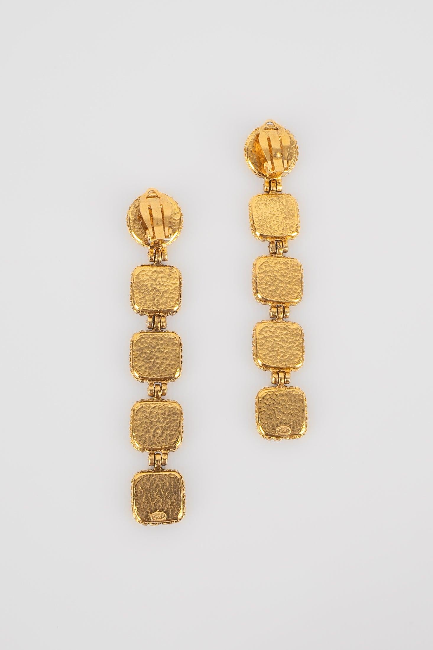 Women's Chanel Earrings with Multicolored Glass Paste, 1996