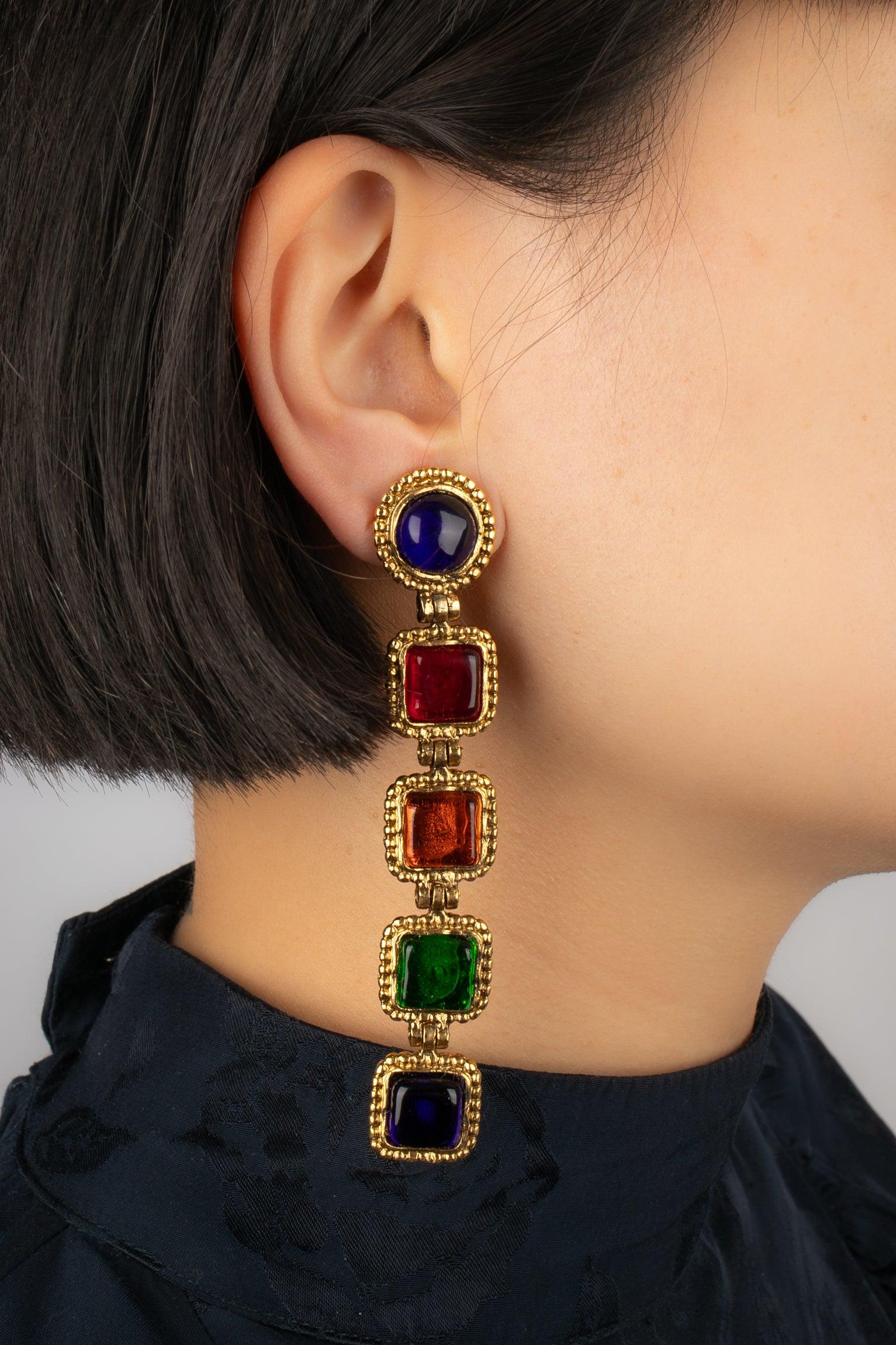 Chanel Earrings with Multicolored Glass Paste, 1996 3