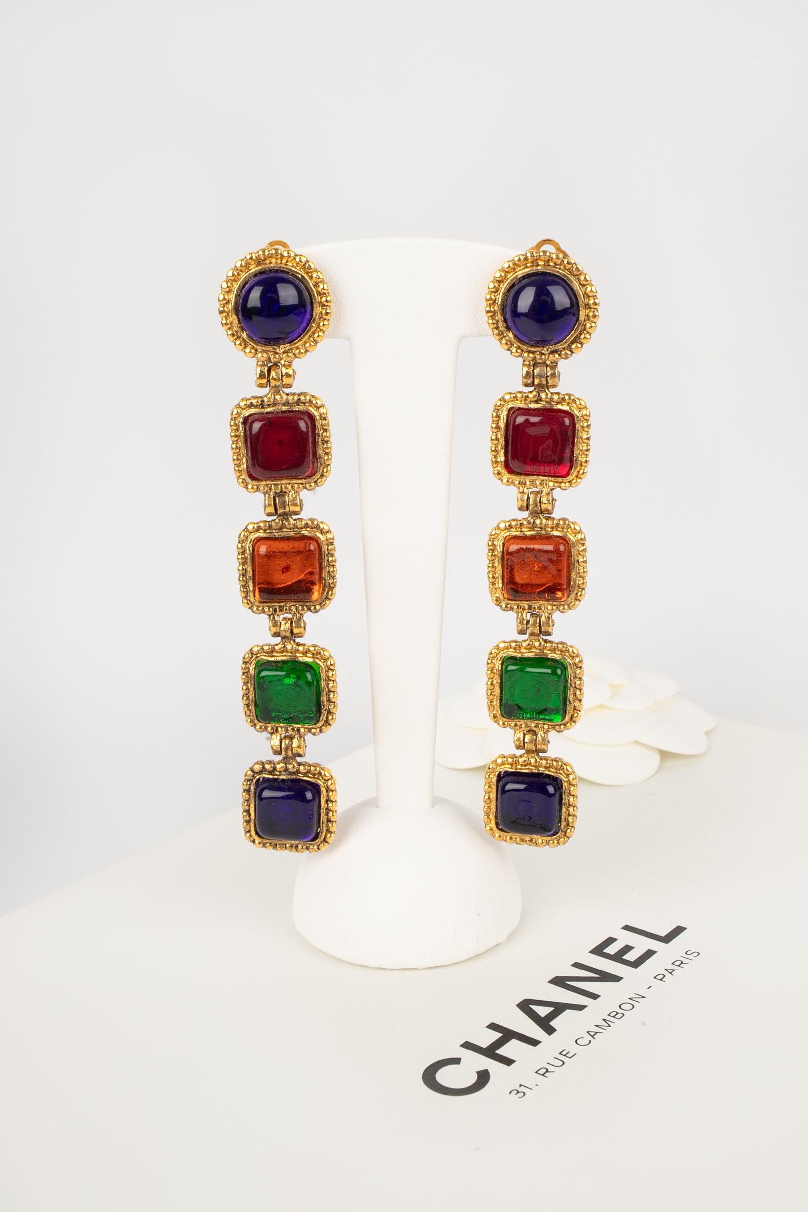 Chanel Earrings with Multicolored Glass Paste, 1996 4