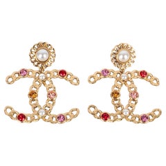 Chanel Earrings with Rhinestones and Costume Pearly Cabochons, 2021