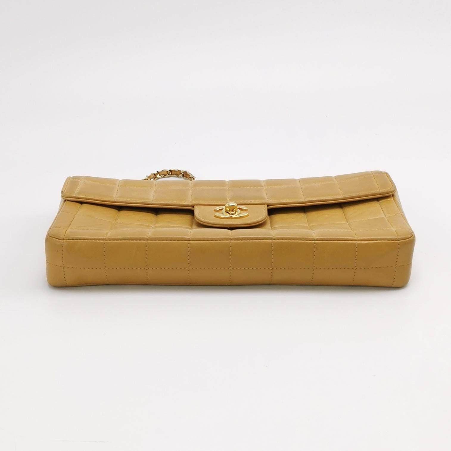 Women's Chanel East West Chocolate Bar Beige Leather