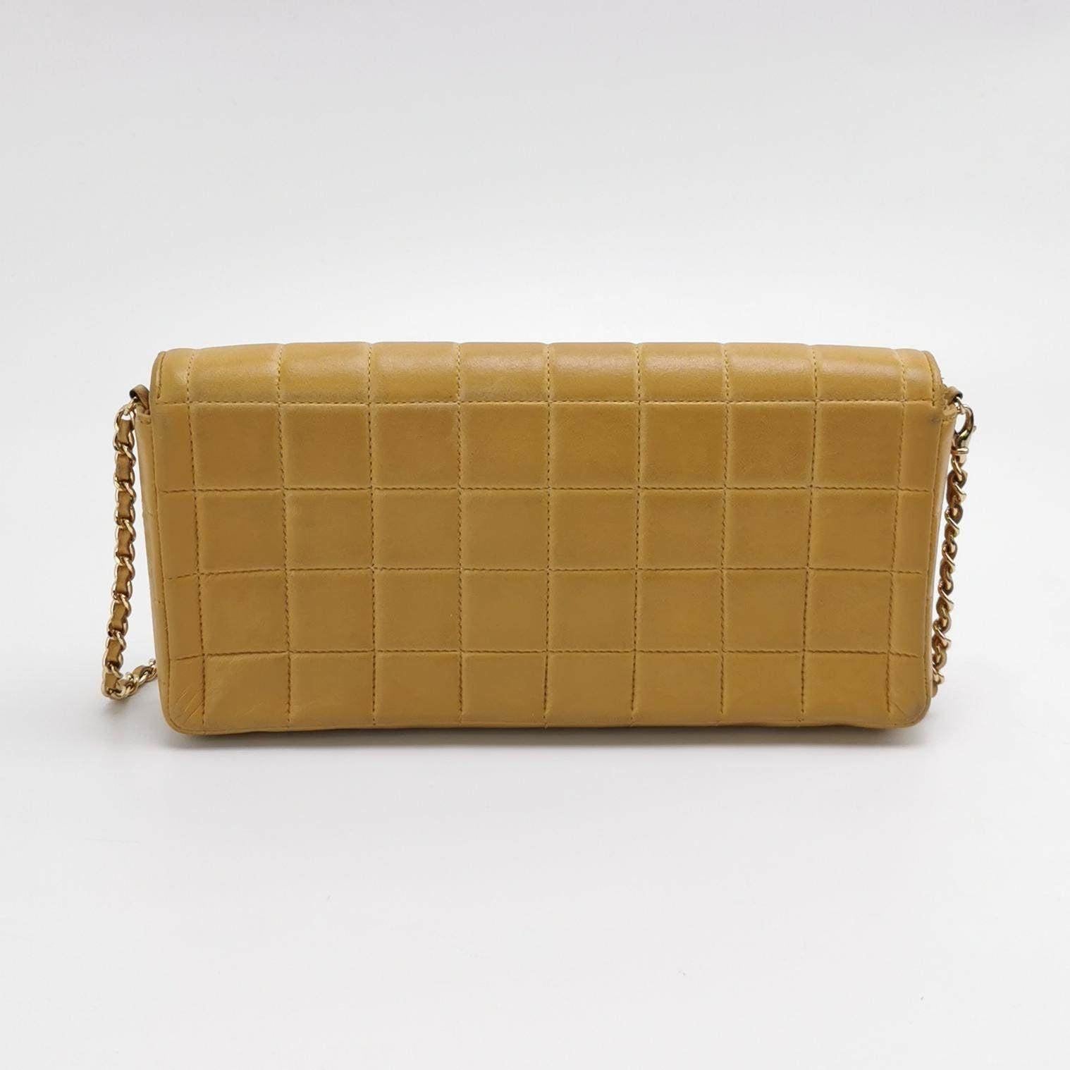 Chanel East West Chocolate Bar Beige Leather 1