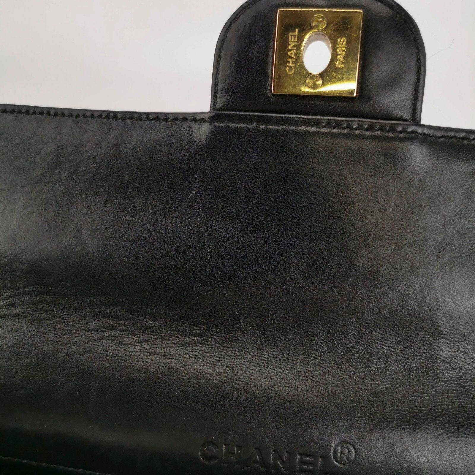 Chanel East West Chocolate Bar Black Leather 6