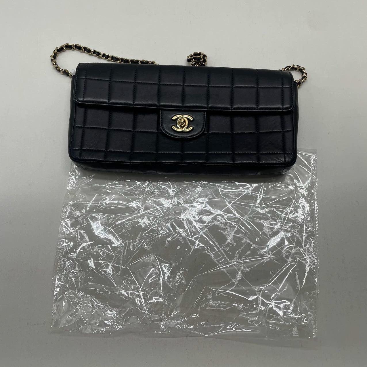 Chanel East West Chocolate Bar Black Leather 7