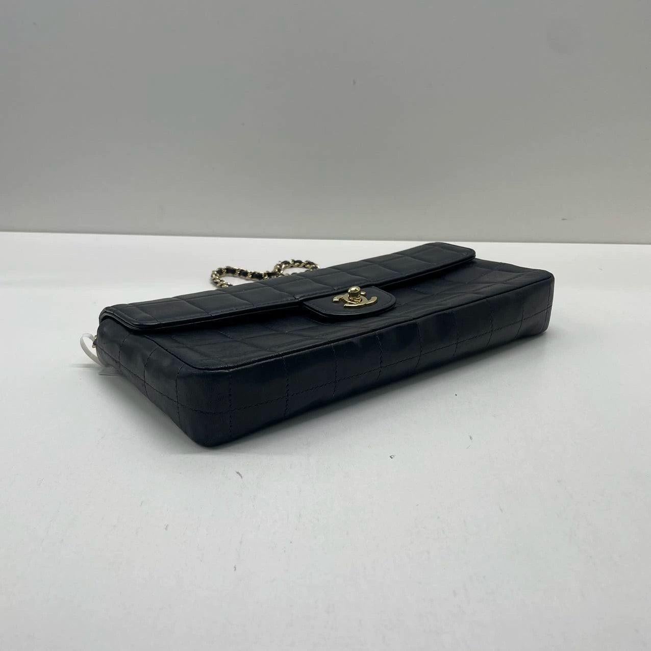Chanel East West Chocolate Bar Black Leather 10