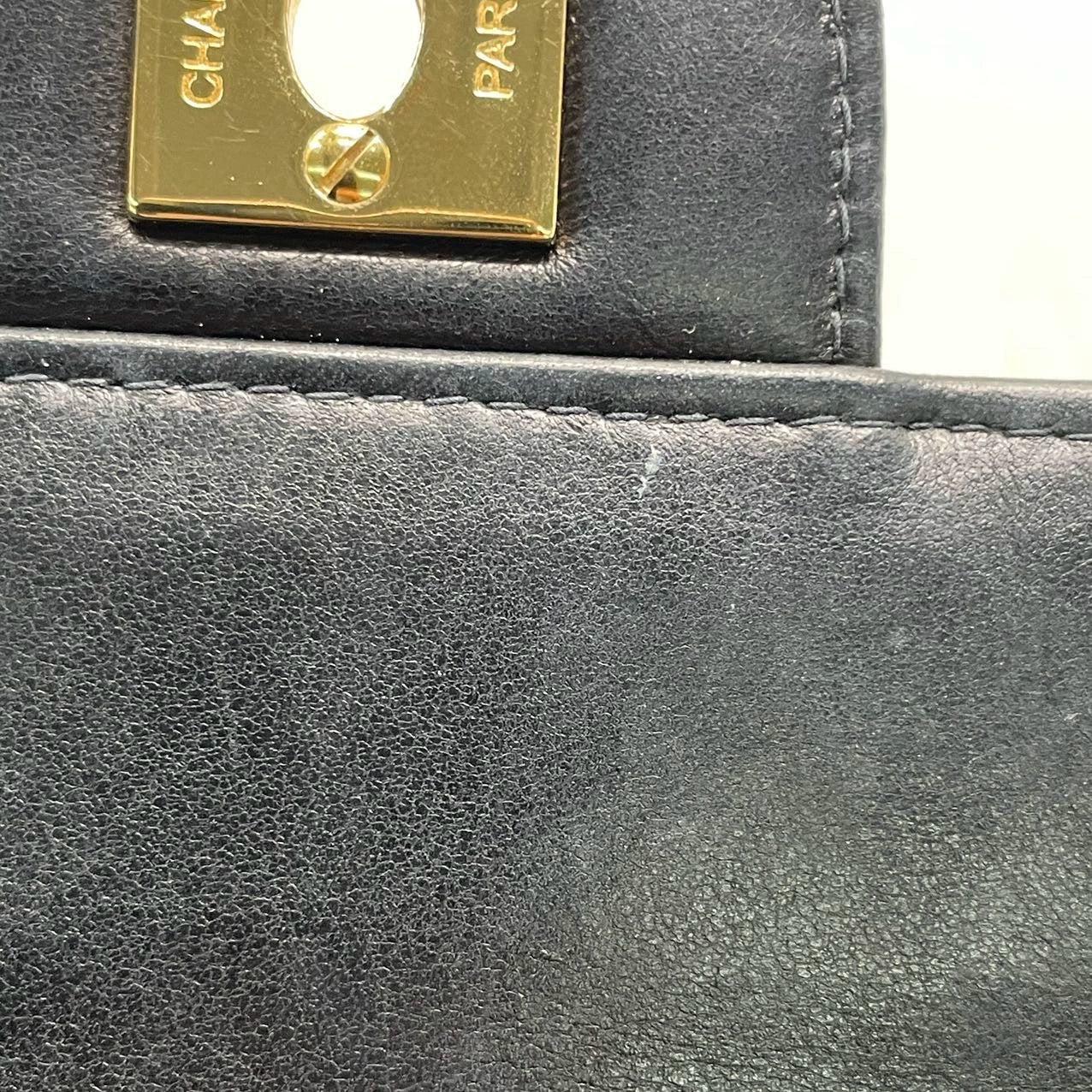 Chanel East West Chocolate Bar Black Leather 11