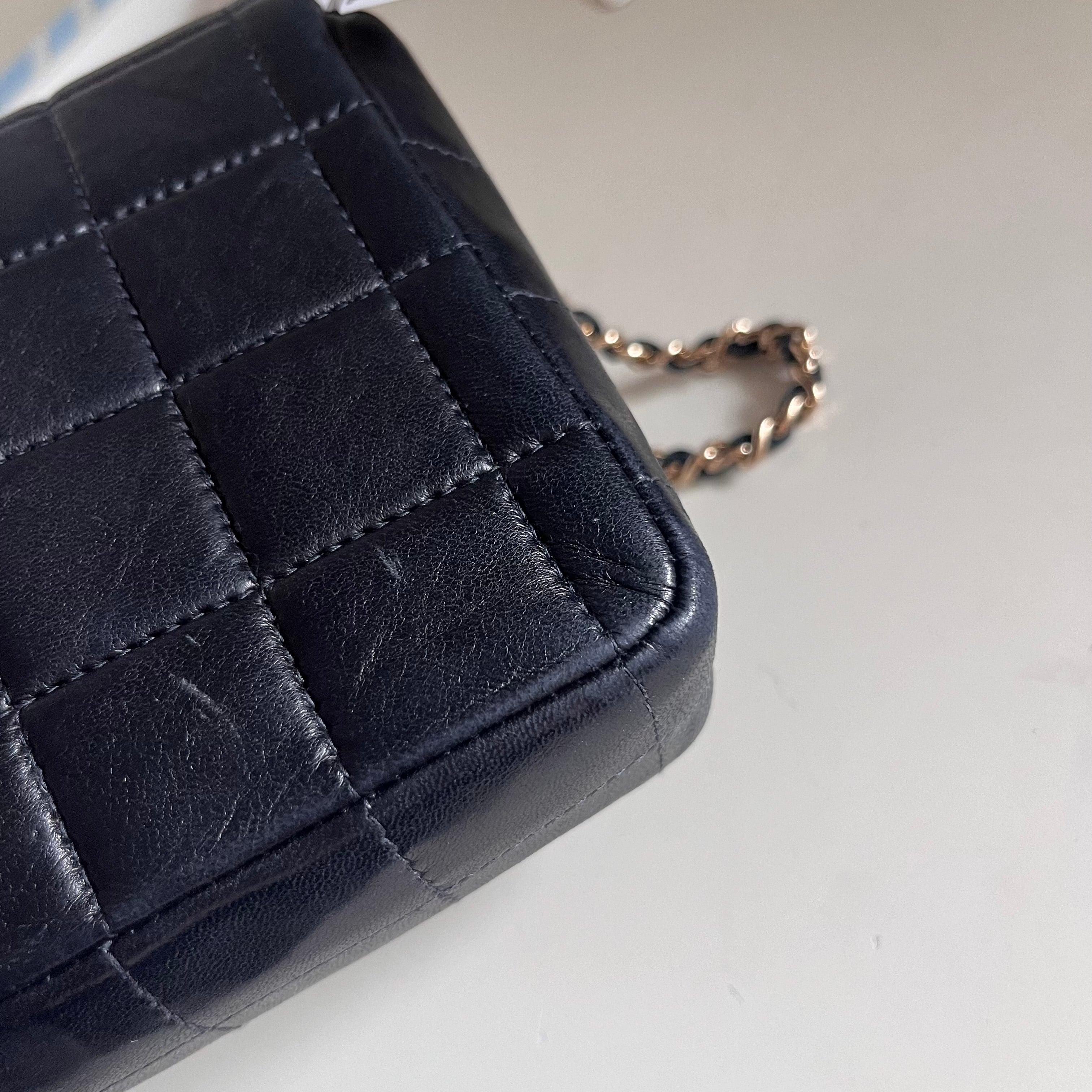 Chanel East West Chocolate Bar Black Leather 16