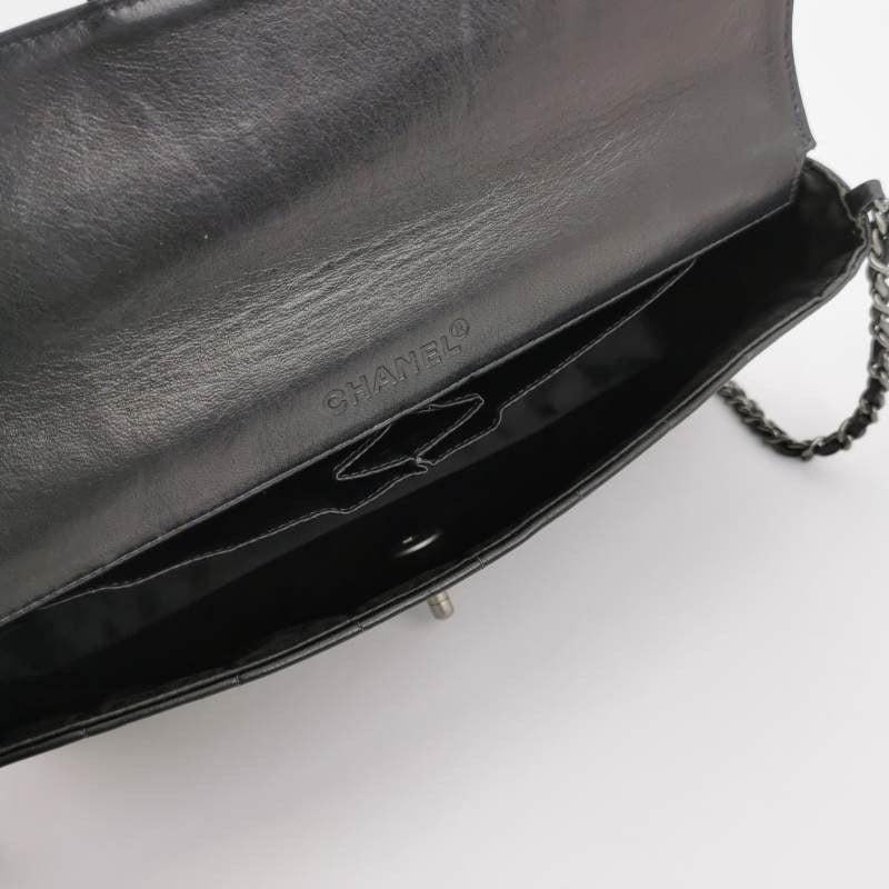 Chanel East West Chocolate Bar Black Leather Silver Hardware, 2000-2002 1