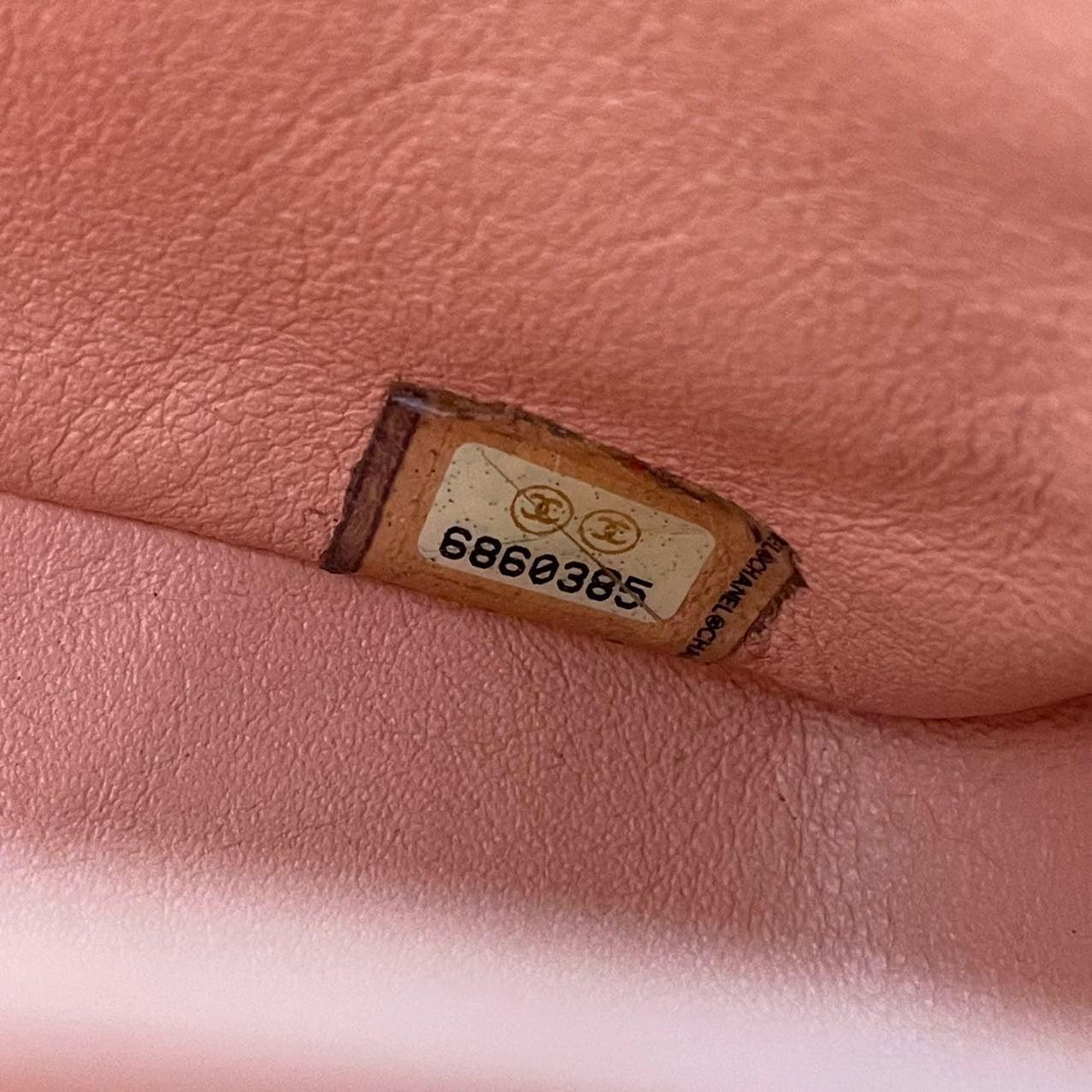 Chanel East West Chocolate Bar Pink Denim with Coco Prints For Sale 4