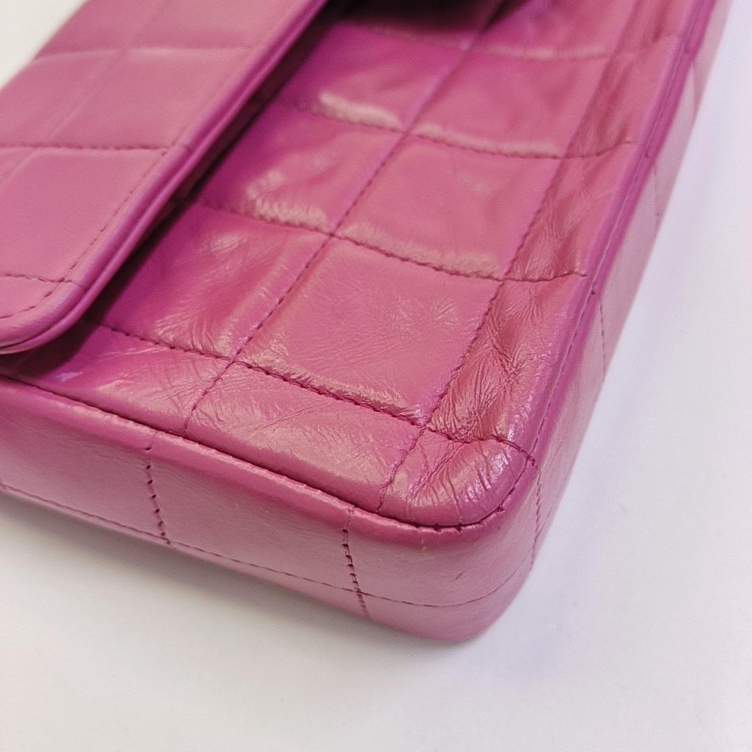 Chanel Ost-West- Schokolade Bar Rosa Leder Silber Hardware Vintage im Angebot 5