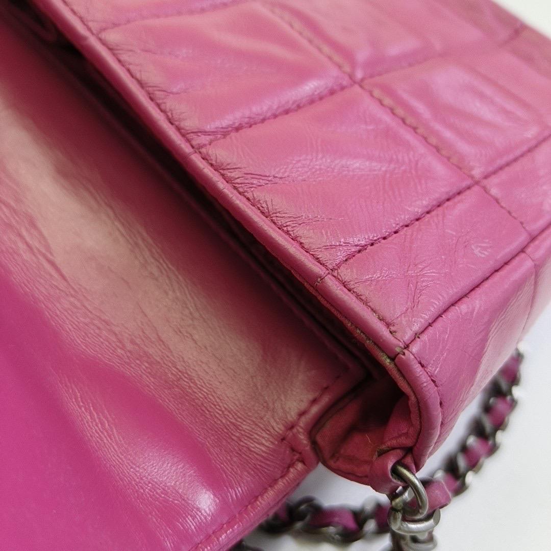Chanel Ost-West- Schokolade Bar Rosa Leder Silber Hardware Vintage im Angebot 8