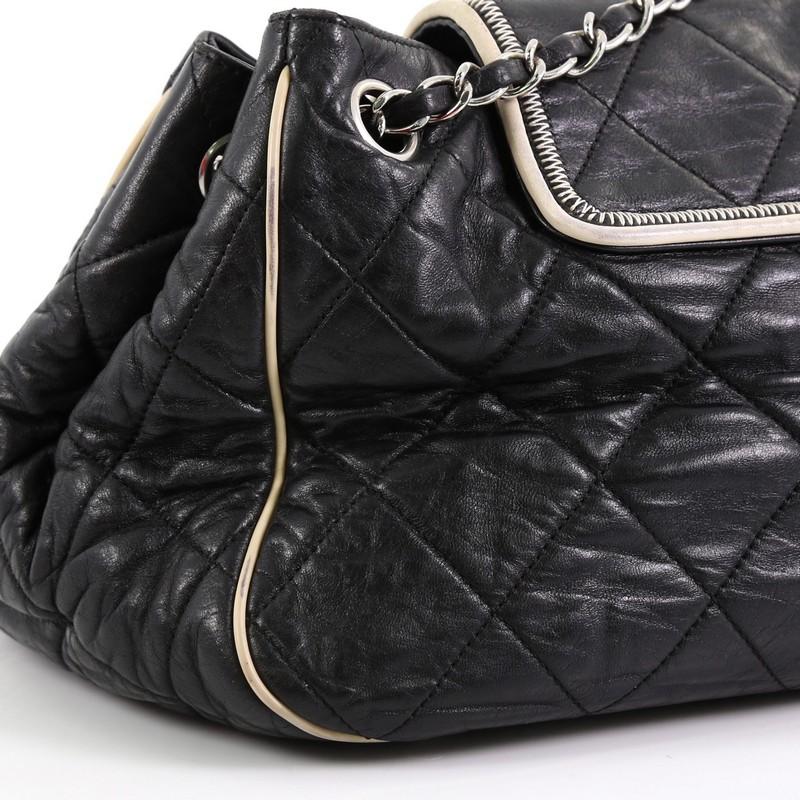 Chanel East West Mademoiselle Accordion Flap Bag Quilted Lambskin Medium 2