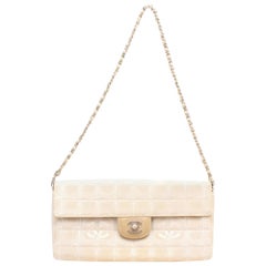 Chanel East West New Line Quilted Chocolate Bard Chain Flap 869417 Shoulder Bag