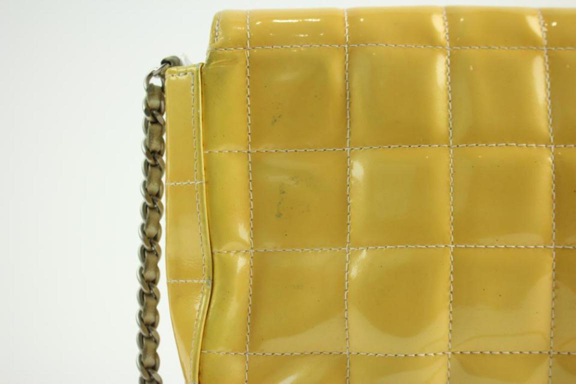 Chanel East West Quilted Chocolate Bar Flap 24cca12317 Yellow Shoulder Bag For Sale 3