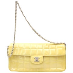 Chanel East West Quilted Chocolate Bar Flap 869289 Yellow Shoulder Bag