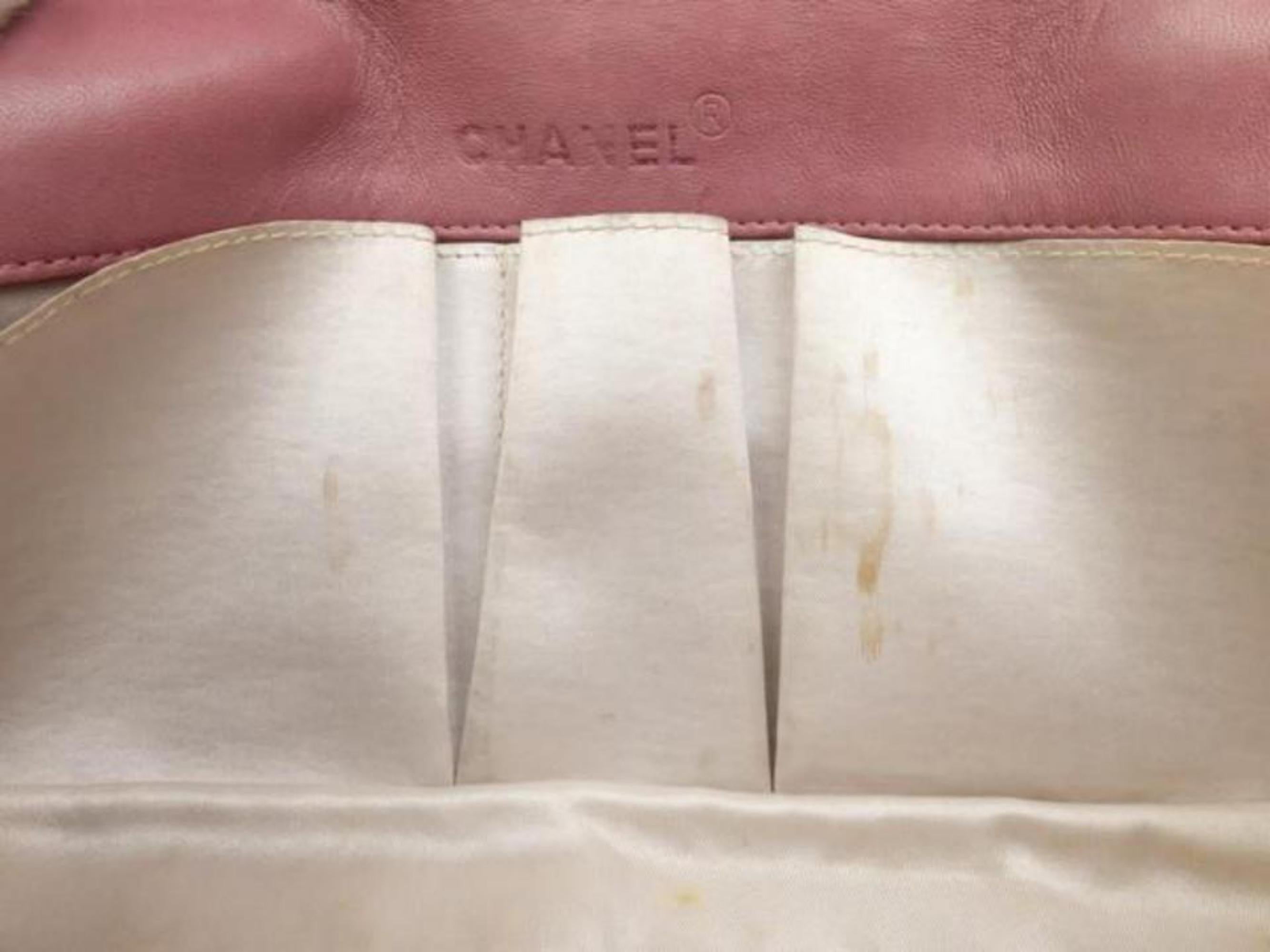 Chanel East West Quilted New Line Flap 230050 Pink Canvas Shoulder Bag For Sale 1